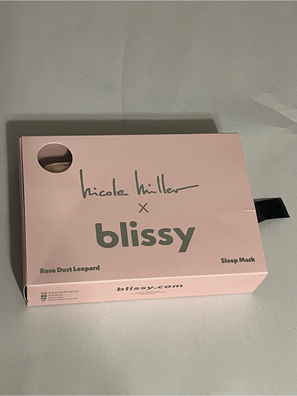 blissy x Nicole Miller New Silk Sleeping Mask Rose Dust Leopard